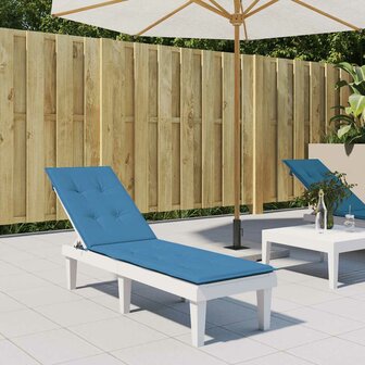 Terrasstoelkussen (75+105) x 50 x 4 cm stof gem&amp;ecirc;leerd blauw 3