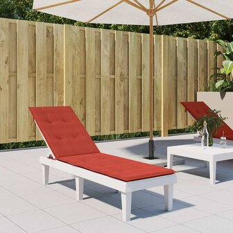 Terrasstoelkussen (75+105) x 50 x 4 cm stof gem&amp;ecirc;leerd rood 3