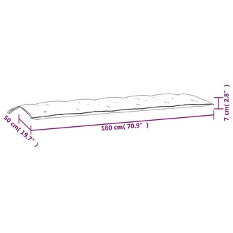 Tuinbankkussen 180x50x7 cm oxford stof antracietkleurig 7