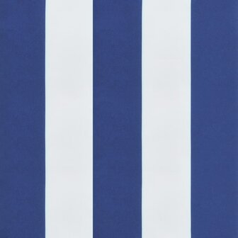 Tuinbankkussen gestreept 200x50x7 cm stof wit en blauw 6