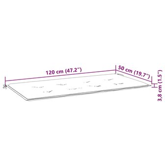 Tuinbankkussen 120x50x3 cm oxford stof antracietkleurig 7