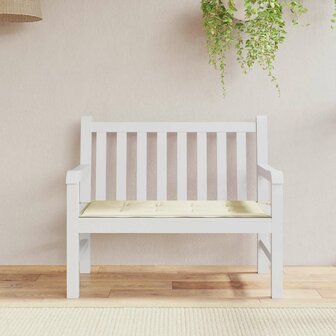 Tuinbankkussen 100x50x3 cm oxford stof cr&amp;egrave;mekleurig 1
