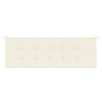Tuinbankkussen 150x50x3 cm oxford stof cr&amp;egrave;mekleurig 4