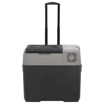 Koelbox met wielen en adapter 30 L polypropeen zwart en grijs 5
