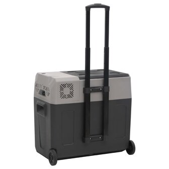 Koelbox met wielen en adapter 40 L polypropeen zwart en grijs 7