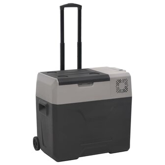 Koelbox met wielen en adapter 50 L polypropeen zwart en grijs 4