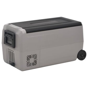 Koelbox met wielen en adapter 50 L PP en PE zwart en grijs 7