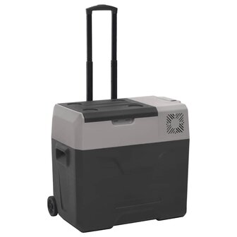 Koelbox met wielen en handvat 40 L polypropeen zwart en grijs 1