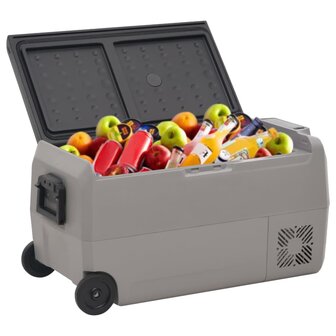 Koelbox met wielen en handvat 50 L polypropeen zwart en grijs 2