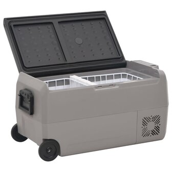 Koelbox met wielen en handvat 50 L polypropeen zwart en grijs 5