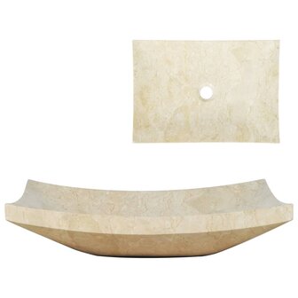 Gootsteen 50x35x12 cm marmer cr&amp;egrave;me 1