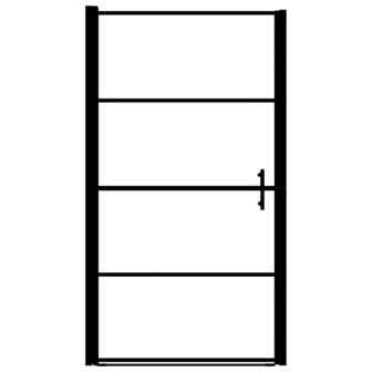 Douchedeur mat 81x195 cm gehard glas zwart 3