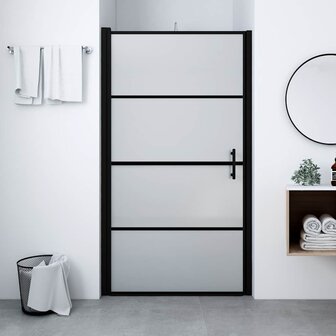 Douchedeur mat 91x195 cm gehard glas zwart 1