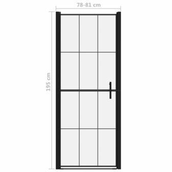 Douchedeur 81x195 cm gehard glas zwart 5