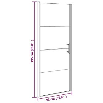 Douchedeur halfmat 91x195 cm gehard glas zwart 7