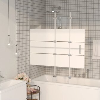 Douchewand inklapbaar 120x140 cm ESG wit 1