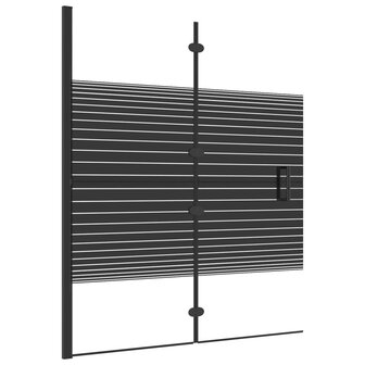 Douchewand inklapbaar 120x140 cm ESG zwart 2