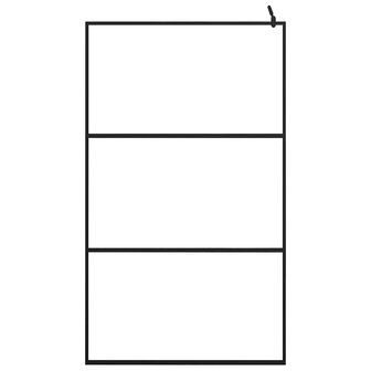 Inloopdouchewand transparant 115x195 cm ESG-glas zwart 3