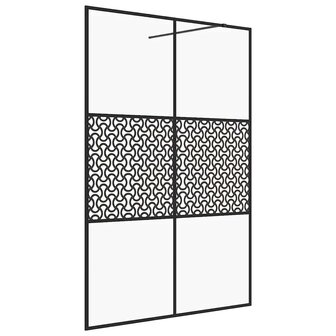 Inloopdouchewand 140x195 cm ESG-glas transparant en zwart 2