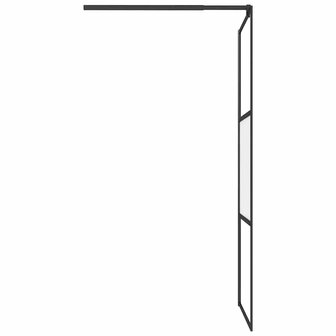 Inloopdouchewand 90x195 cm halfmat ESG-glas zwart 5