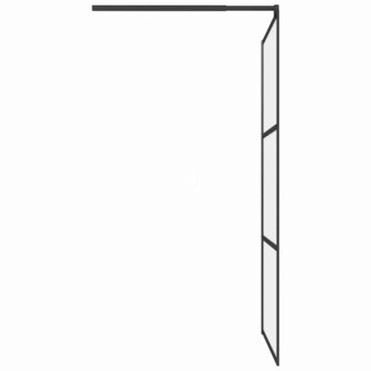Inloopdouchewand 100x195 cm mat ESG-glas zwart 5