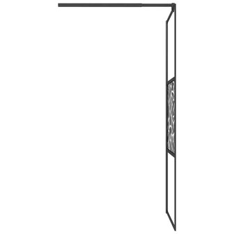 Inloopdouchewand met stenenmotief 80x195 cm ESG-glas zwart 5