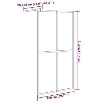 Inloopdouchescherm 100x195 cm donker gehard glas 7