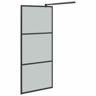 Inloopdouchewand 90x195 cm donker ESG-glas zwart 4