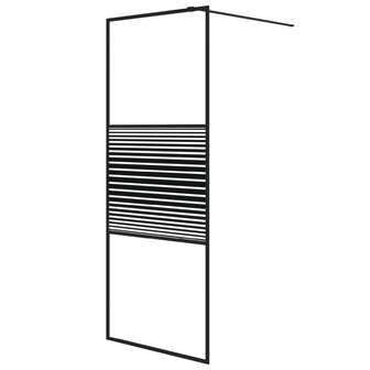 Inloopdouchewand 80x195 cm transparant ESG-glas zwart 2