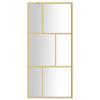Inloopdouchewand transparant 80x195 cm ESG-glas goudkleurig 3