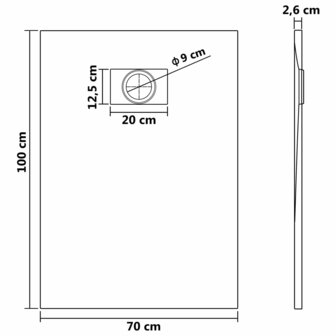 Douchebak 100x70 cm SMC zwart 6