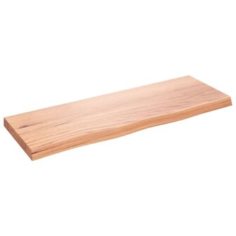 Wastafelblad 80x30x(2-4) behandeld massief hout lichtbruin 2