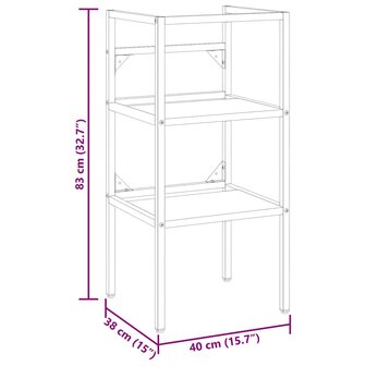 Wastafelframe 40x38x83 cm ijzer zwart 8