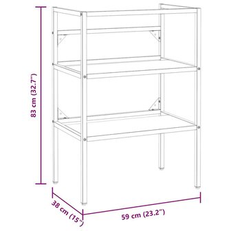 Wastafelframe 59x38x83 cm ijzer zwart 8
