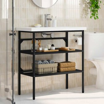 Wastafelframe 79x38x83 cm ijzer zwart 3