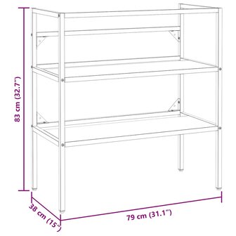 Wastafelframe 79x38x83 cm ijzer zwart 8