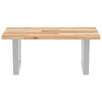 Badkamer wandschap staal en massief acaciahout 4