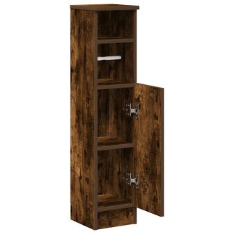 Badkamerkast met rolhouder 20,5x22x90 cm gerookt eikenkleurig 5