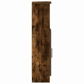 Badkamerkast met rolhouder 20,5x22x90 cm gerookt eikenkleurig 6