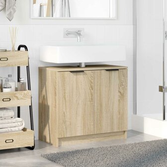 Badkamerkast Sonoma Eiken 64,5 x 33,5 x 59 cm Bewerkt hout 4