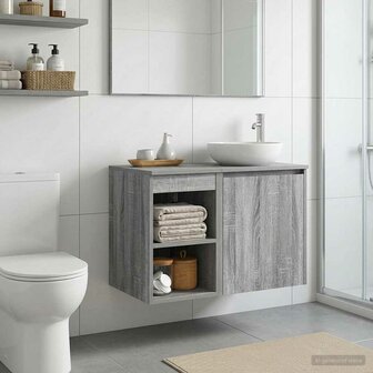 Badkamerkast Tussenin Grijs Sonoma 30 x 35 x 50 cm Bewerkt hout 4