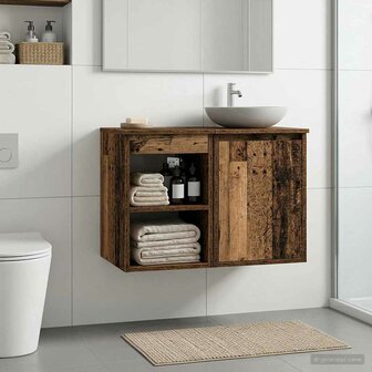 Badkamerkast Tussenin Oud hout 30 x 35 x 50 cm Bewerkt hout 4