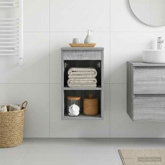 Badkamerkast Tussenin Grijs Sonoma 30 x 41 x 50 cm Bewerkt hout 4