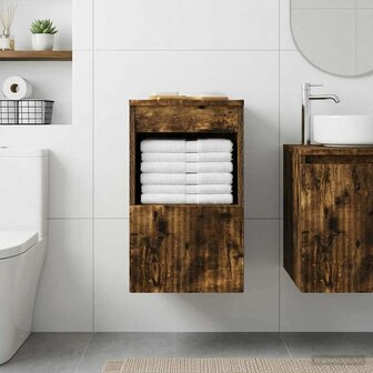 Badkamerkast Gerookt eiken 30 x 35 x 50 cm Bewerkt hout 4