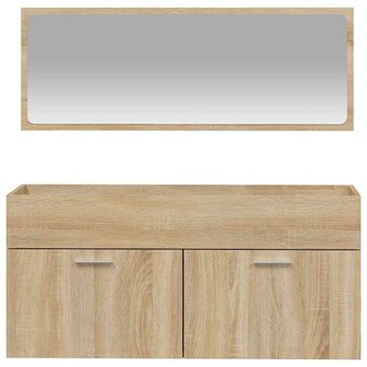 Badkamerkast met spiegel bewerkt hout sonoma eikenkleurig 5