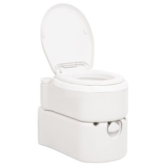 Campingtoilet ge&amp;iuml;ntegreerd 24+17 L HDPE en PP wit 1