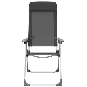 Campingstoelen inklapbaar aluminium zwart 2 st 5