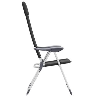Campingstoelen inklapbaar aluminium zwart 2 st 6