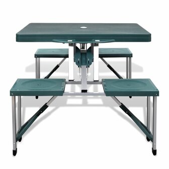 Campingset inklapbaar lichtgewicht 120x60 cm aluminium groen 2