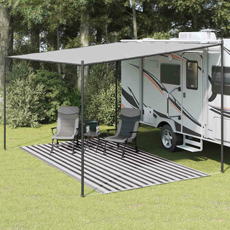Tenttapijt 200x400 cm antracietkleurig en wit 1